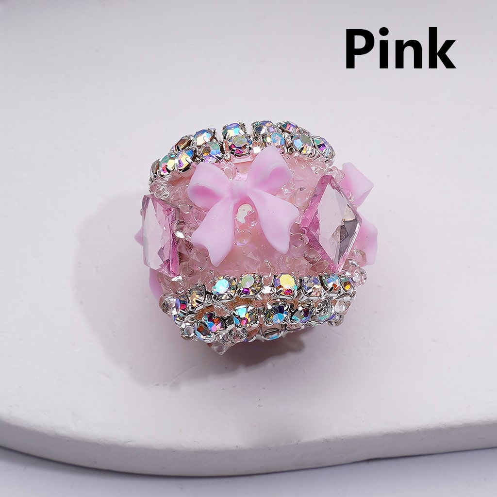 Square & AB Rhinestones Chains Multi-Color Bowknots Clear Sugar Acrylic Beads 18*20MM