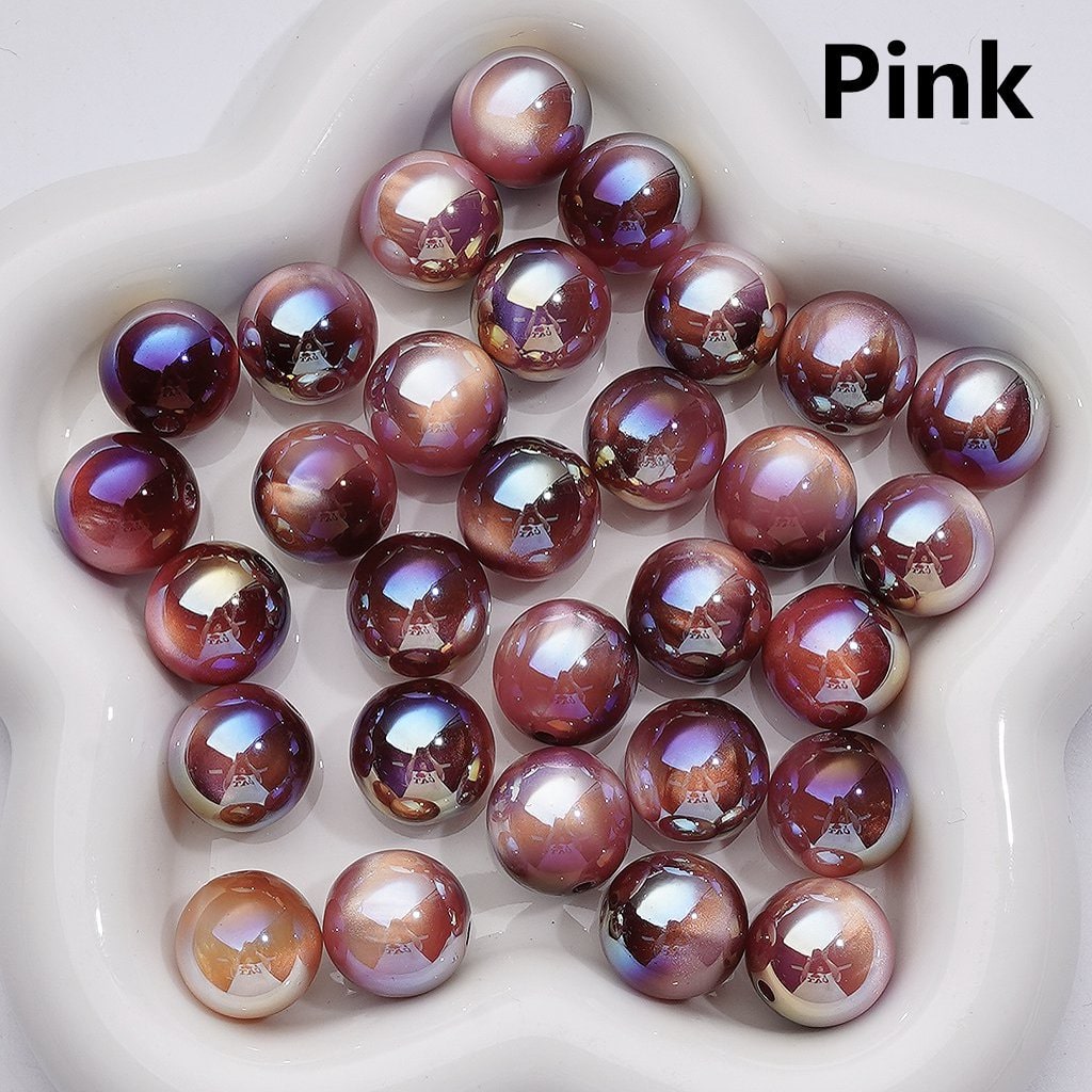 Cat Eye Glossy Acrylic Beads Dark Color Round Series, Shiny Finish, 16MM (Single Color is available for 200pcs(Whole bag))