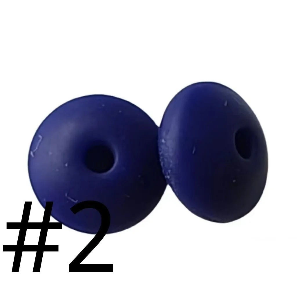 Lentil Silicone Beads Spacers Saucers 12mm