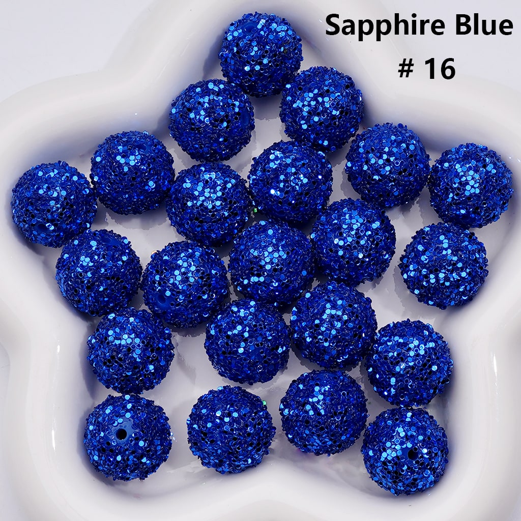 Shiny Confetti Round Acrylic Beads Solid Color Multicolor Look, 20MM