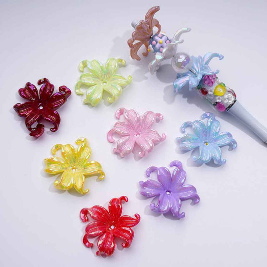 Acrylic Beads with Flower's Leaves Shape, Mix of Leaf Beads, Size 38mm, HS