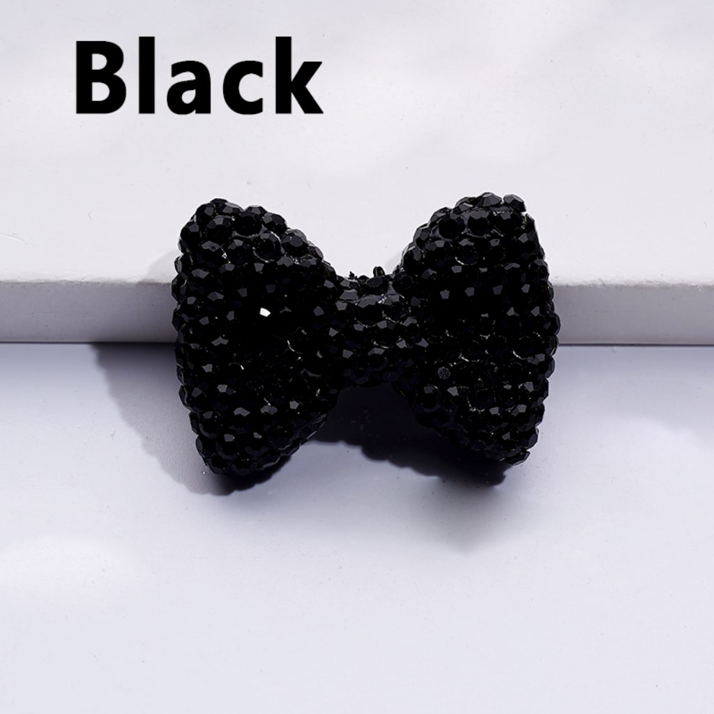 Glittering Multi-Color Bowknot Clay Beads Adorned with Sparkling Rhinestones Approx. 29x21MM