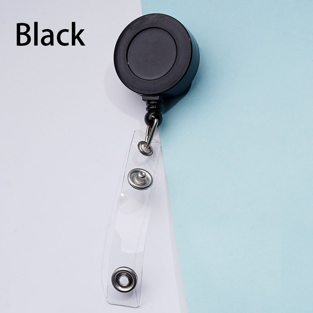 Retractable Back Badge Holder Reels with Rotating Crocodile Clip Creative Beaded