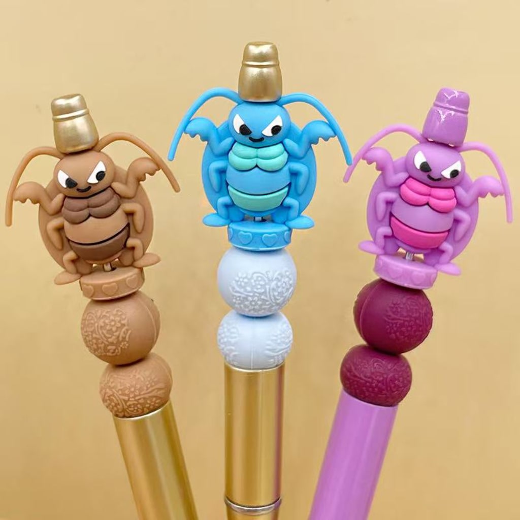 3D Cockroach with Long Tentacle Multi-color Silicone Focal Beads