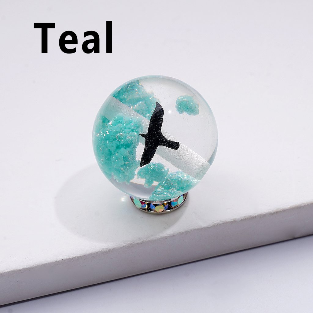 Luminous Multi-Color Glitter Clouds Inside Cute Bird Clear Round Acrylic Beads, 20MM