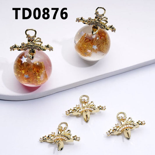 Exquisite Fancy Gold Alloy Hair Band Clasp Hoop with Star Ring Clear Rhinestones for Beads Jewelry Accessories, Around 26*20MM, Please read the description
