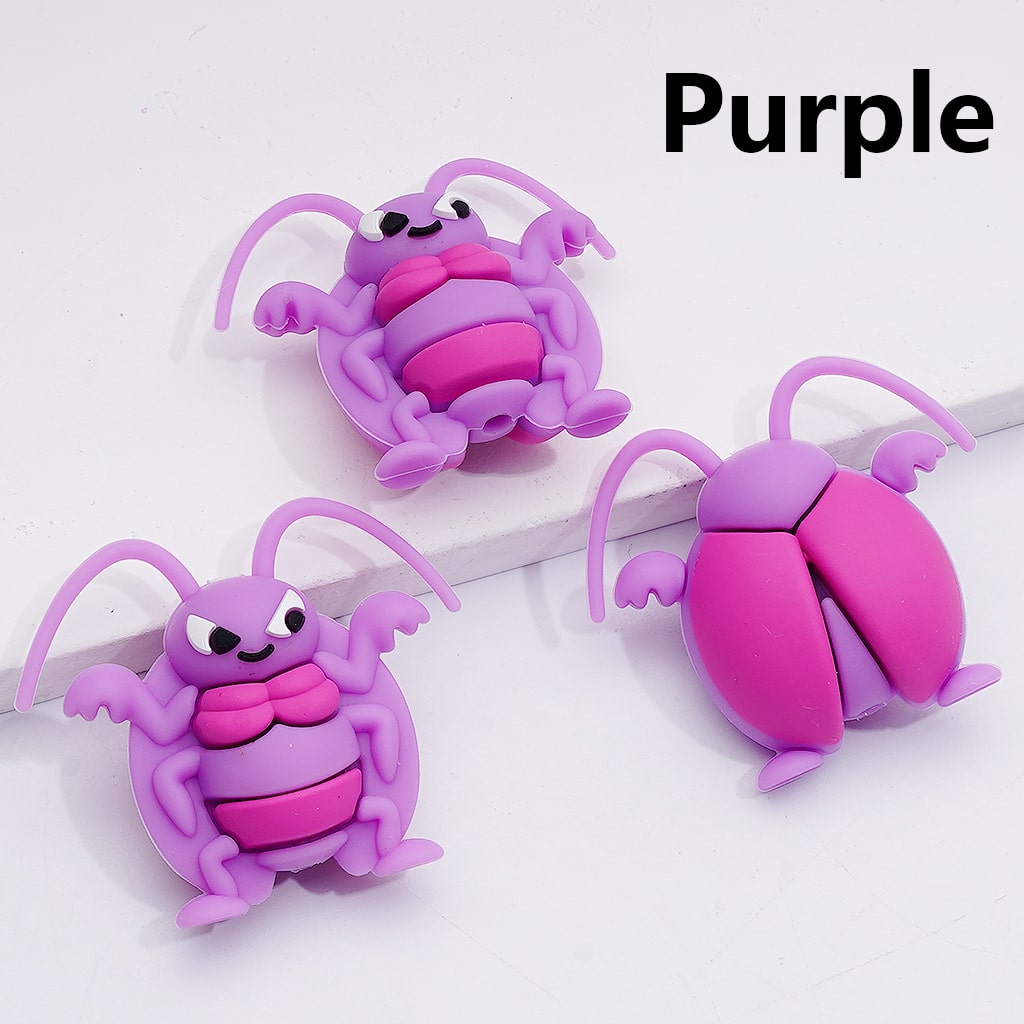 3D Cockroach with Long Tentacle Multi-color Silicone Focal Beads