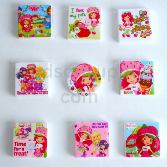 Shortcak Strawberry Series Silicone Focal Beads, Random Mix