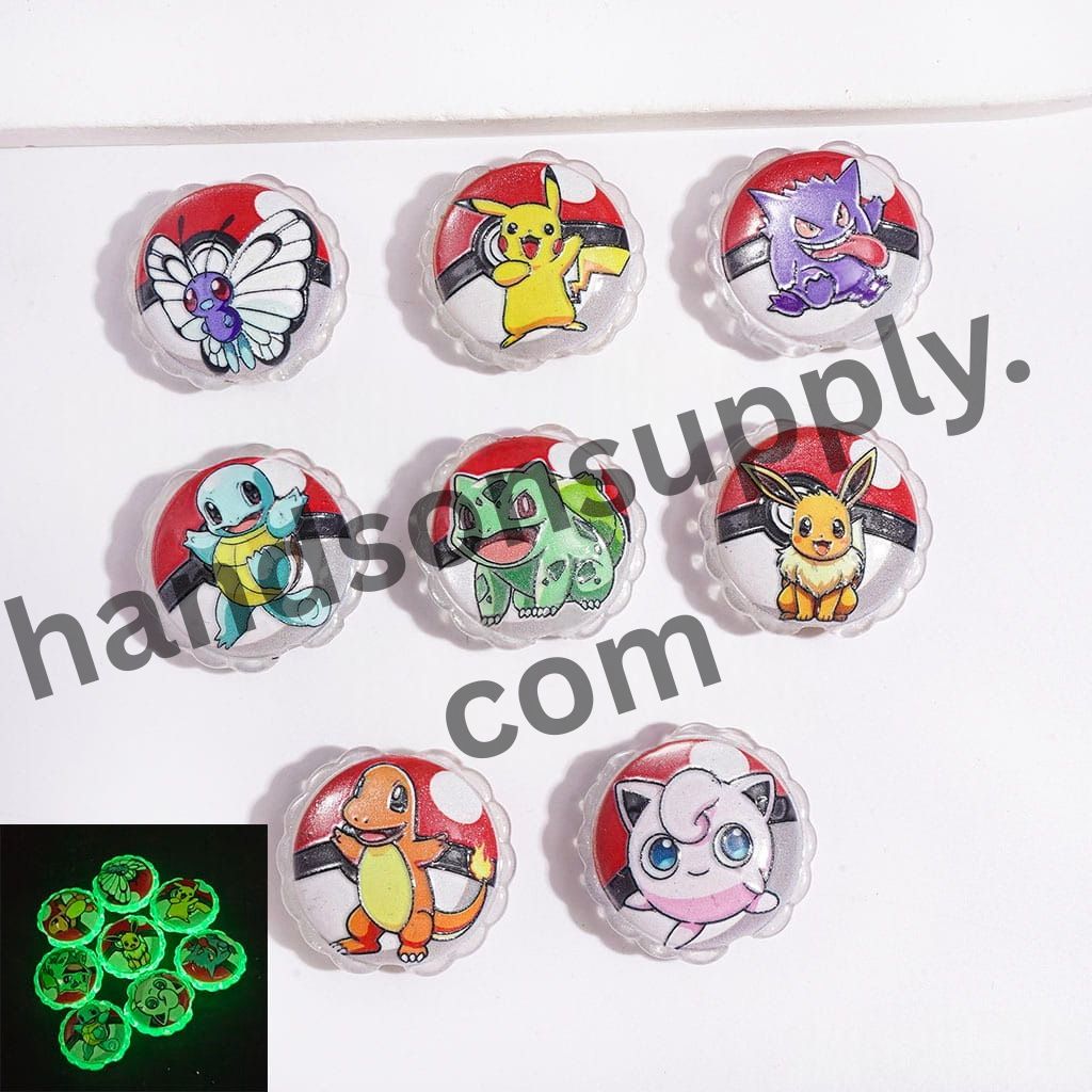 Luminous Cat Eye Style Monster Pet Magic Ball Designs, Gold Glitter Wavy-Edge Acrylic Beads, 25*23MM, Random Mix