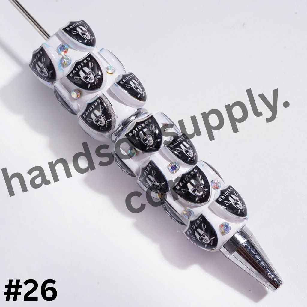 NY American Football Baseball Team Designs with Sparkling AB Rhinestones Beadable Clay Pens