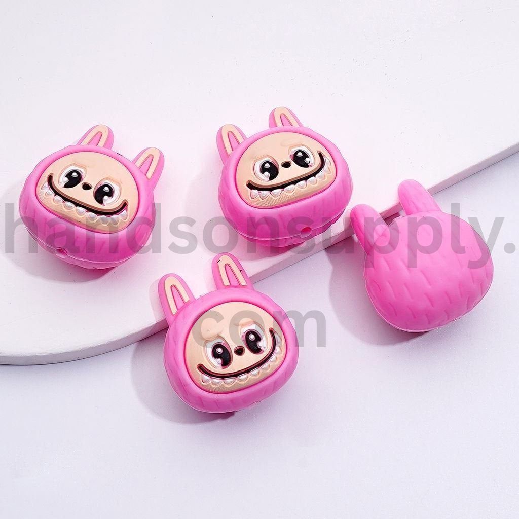 3D Cute Vivid Monster Doll Head Pop Mar Silicone Focal Beads