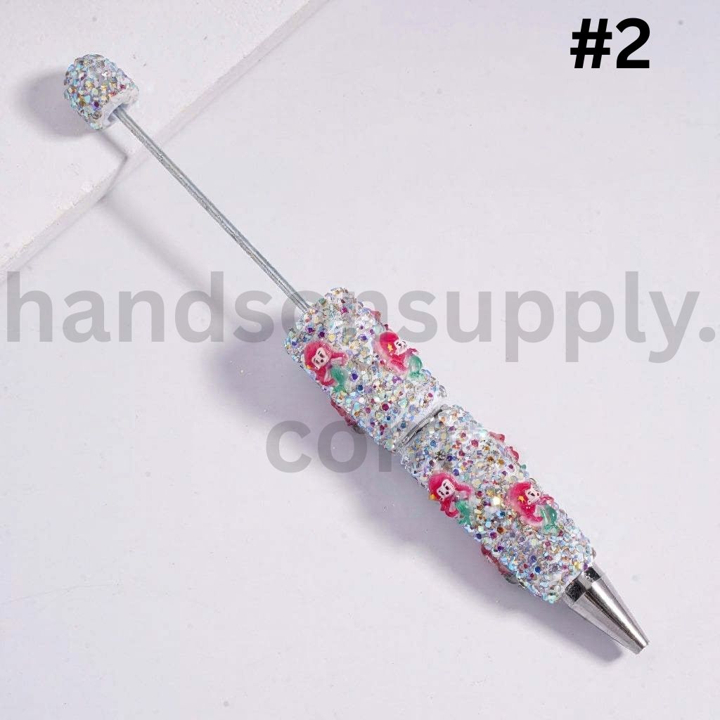 Snow White Mermaid Luminous Sparkling Disney Princess  AB Rhinestones Clay Pens