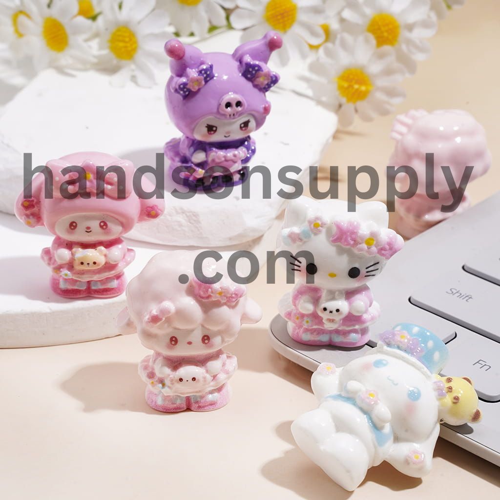Acrylic Beads Adorable Character Series, Assorted Style, Random Mix