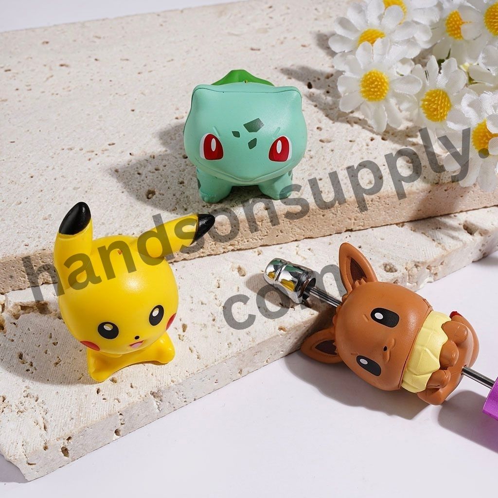Cute Cartoon Small Monster Character Series Acrylic Beads, Random Mix (It Is Hard to Stick Into the Pen Pole)