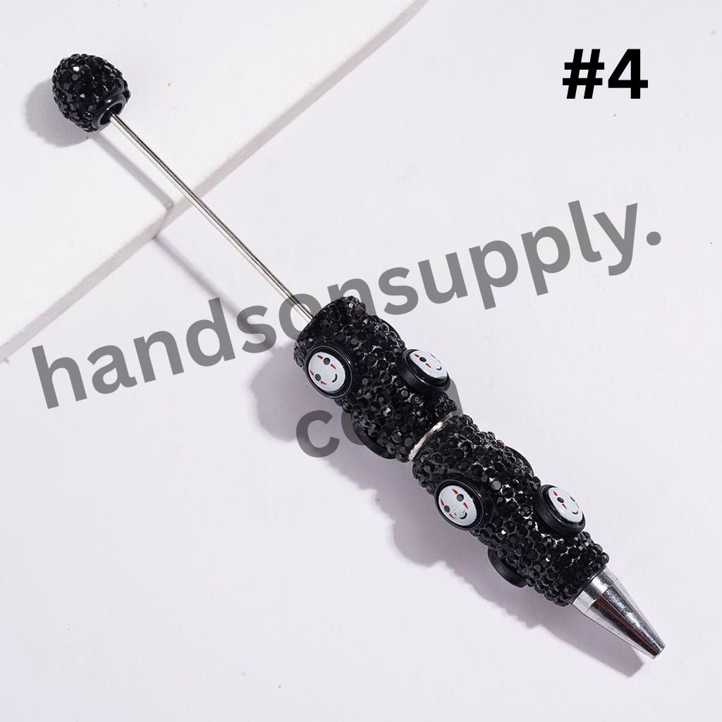 Pumpkin Ghost and Black Rhinestone Halloween Series Rhinestones Covered the Entire Beadable Clay Pens