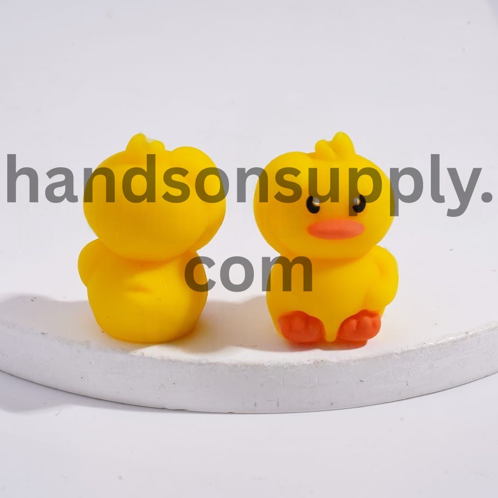 3D Cute Green & Yellow Waving Duck Cartoon Animal Design Silicone Focal Bead