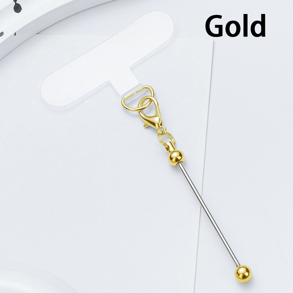 Diy Beadable Mini Lobster Clasp Accessory Clear Plate Keychain Bar For Mobile Phone Case