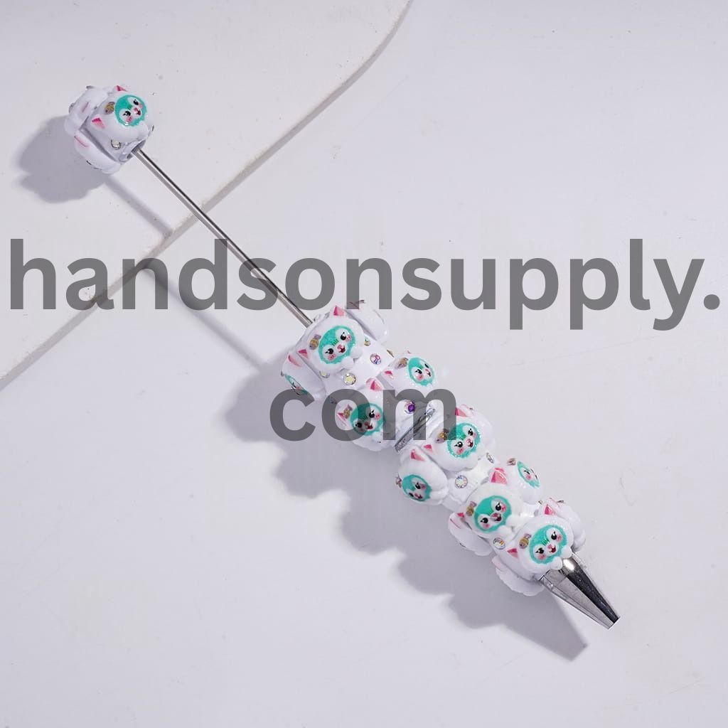 Cute Classic Animal Family Character Designs Series with Sparkling AB Rhinestones Beadable Clay Pens