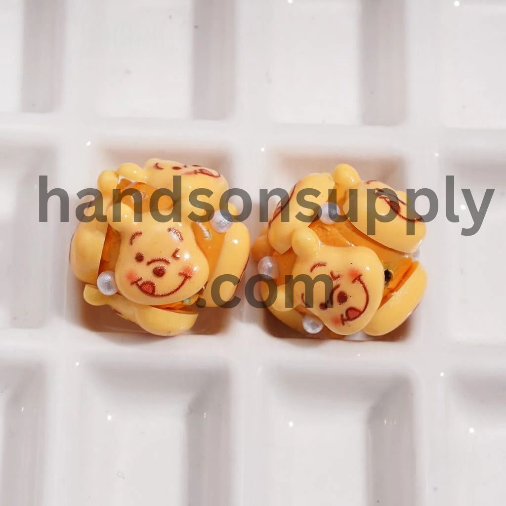 Adorable Clay Beads with Classic Animation Character Series and White Pearls, 18MM, Assorted Characters