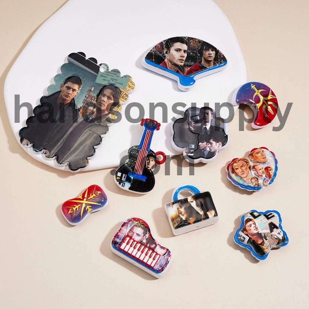 Dark Fantasy Devil & Evil Spirit USA TV Show-Inspired Character Series Acrylic Beads Charms Pendants, Random Mix