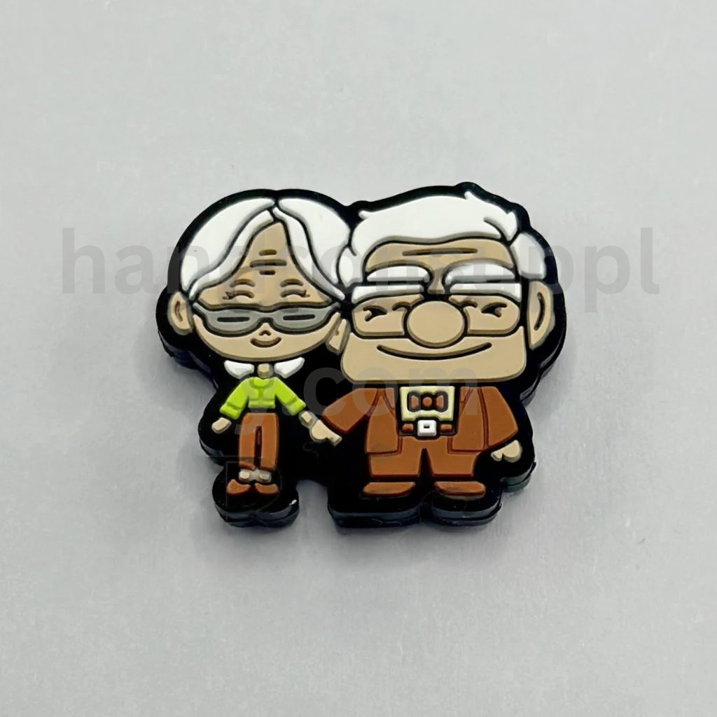 Happy Old Man and Woman Cartoon Character Silicone Focal Beads