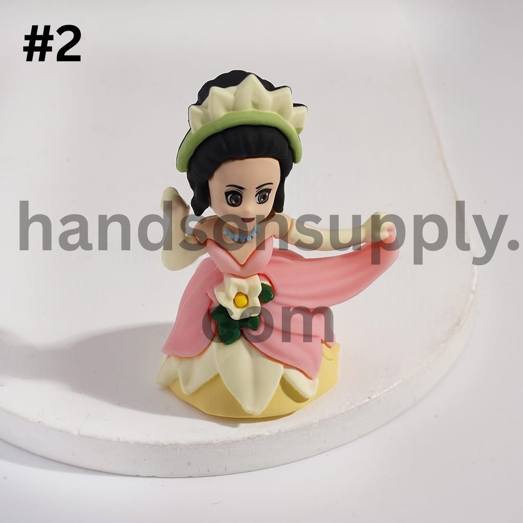 Soft PVC Princess Figurine Holding Skirt Hemline, 43*61MM