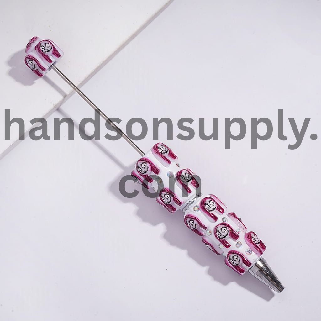 Halloween Skeleton Couple Character Design & AB Rhinestones Beadable Clay Pens