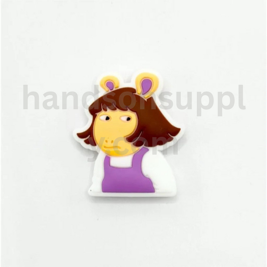 DW Cartoon Character with Side Eye Expression Silicone Focal Beads