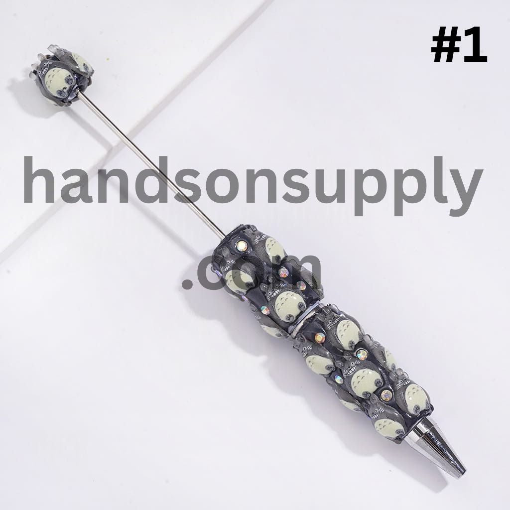 Adorable Japanese Anime Chinchilla Character Series with Sparkling AB Rhinestones Beadable Clay Pens
