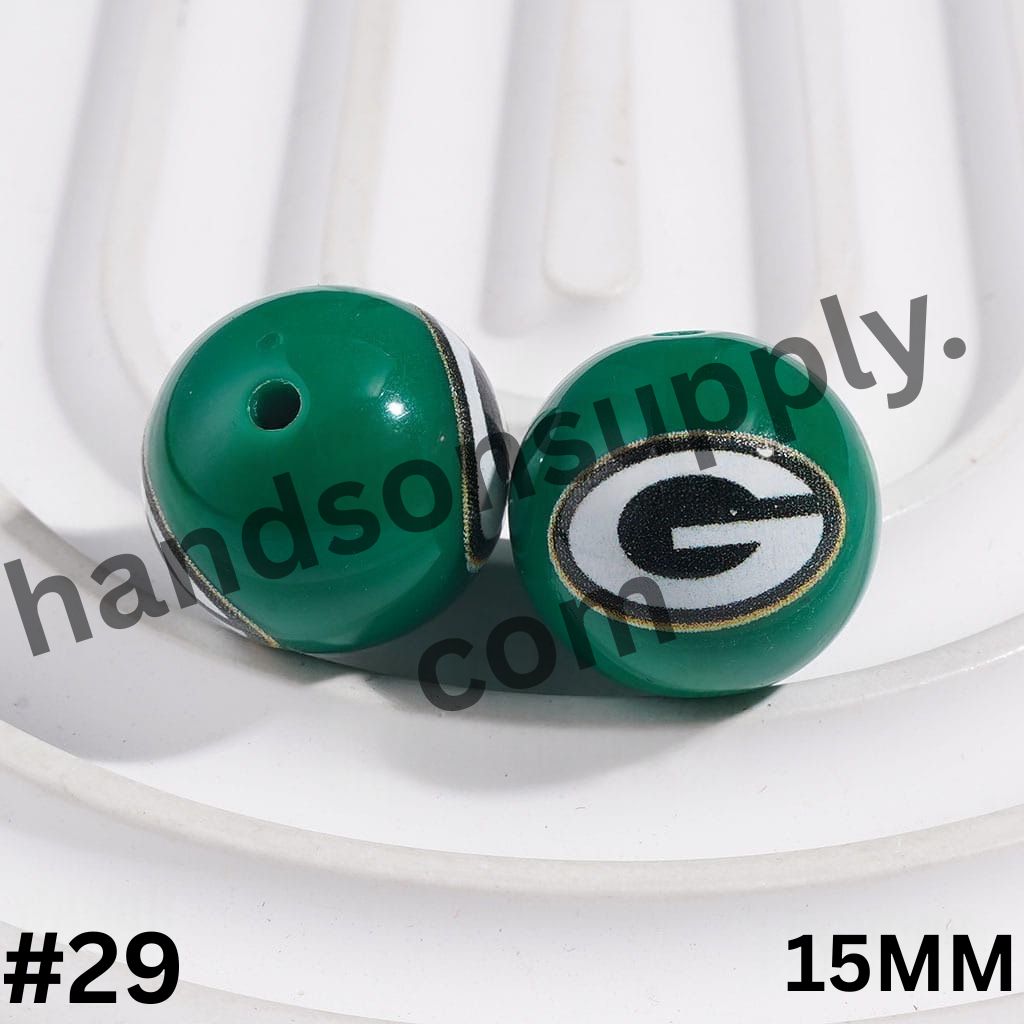 American Football Team Acrylic Beads for Bracelets, 15MM