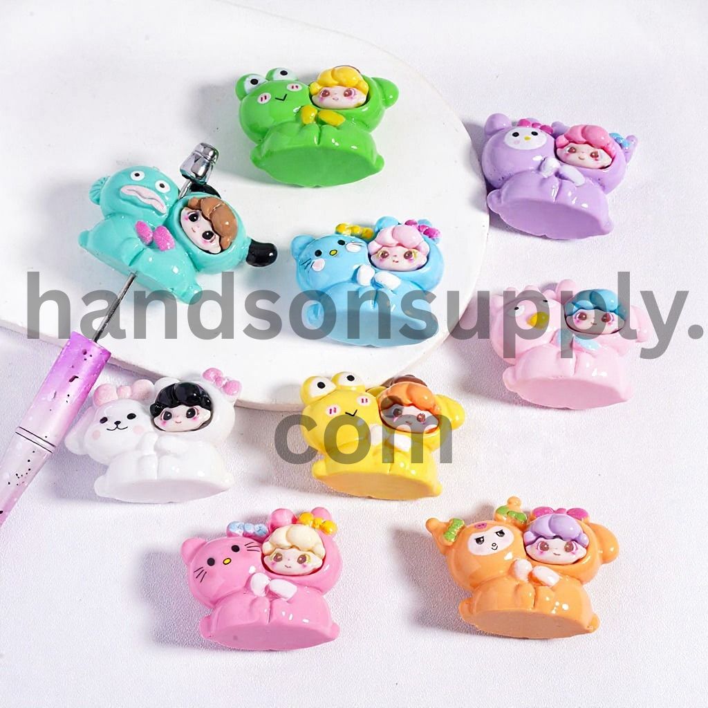 Adorable Mixed Character Figurines Multi-Style Acrylic Beads & Pen Toppers Random Mix