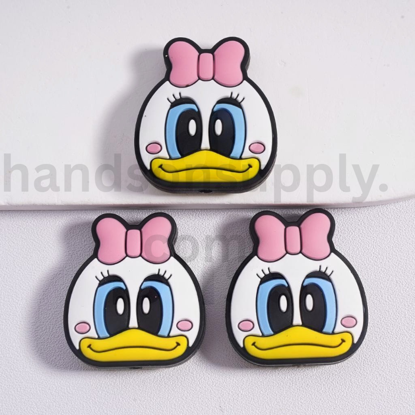 Donald & Daisy Duck Cartoon Character Disney Inspired Silicone Focal Beads