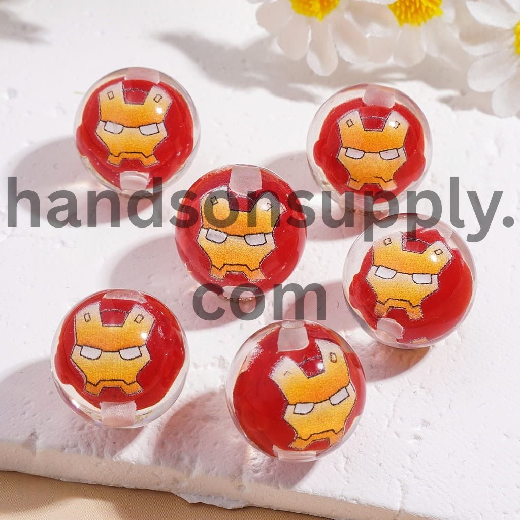 Classic Strong Character Figure Embedded Inside Acrylic Bracelet Beads for Bracelets 16MM