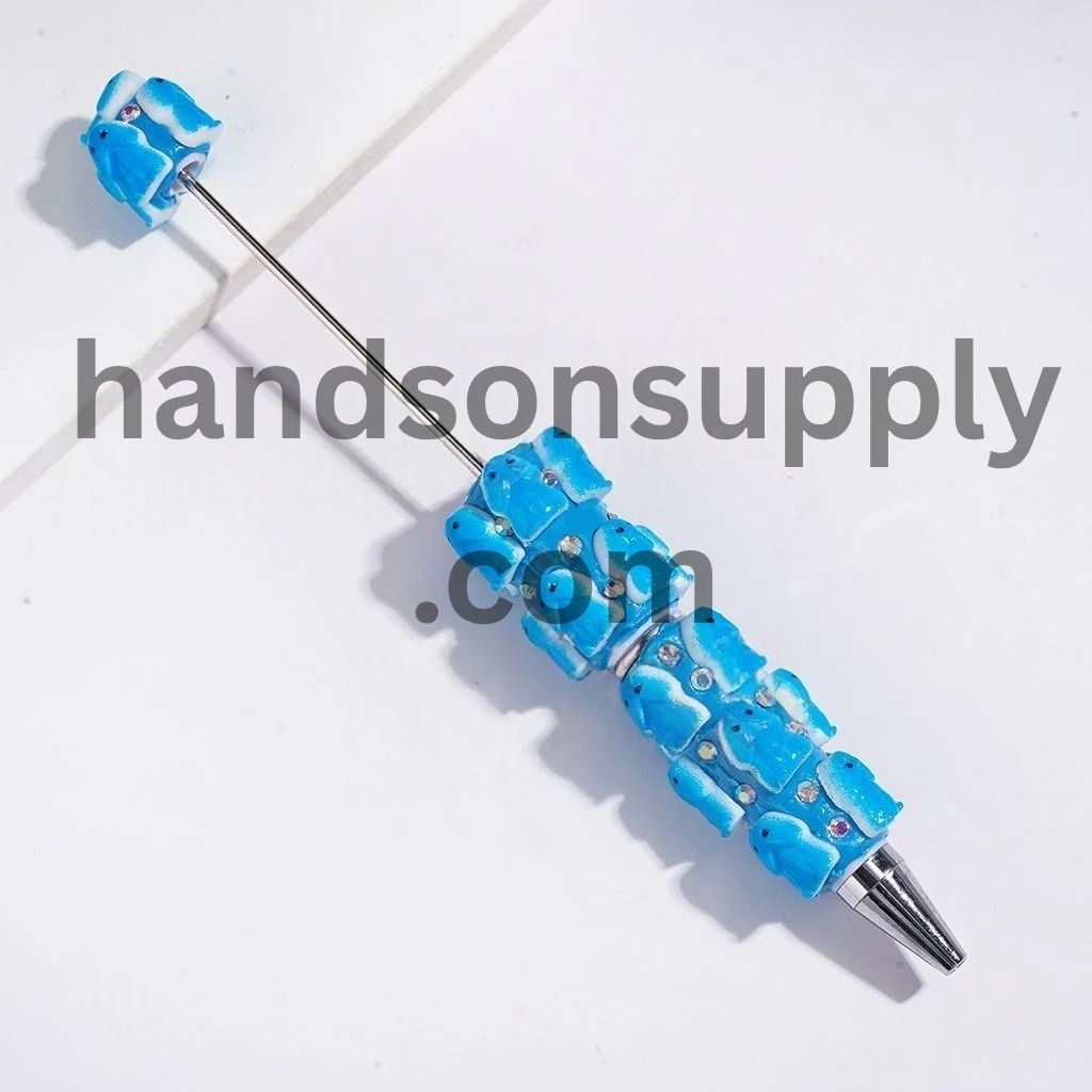 Stylish Man Exclusive Theme with Sparkling AB Rhinestone Beadable Clay Pens, Multicolor Random Mix