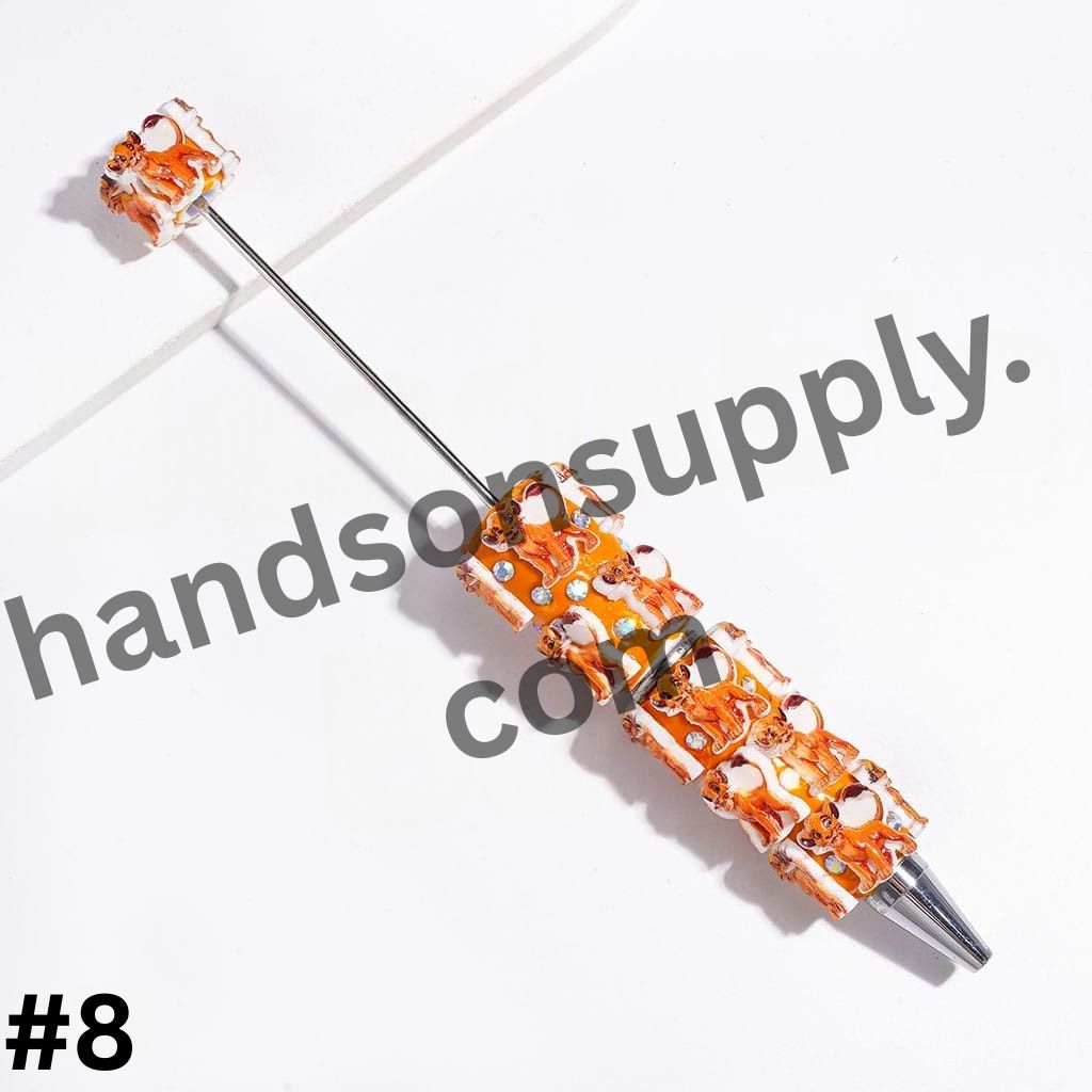 Iconic Lion Leader Character Series Design with Sparkling AB Rhinestones Beadable Clay Pens