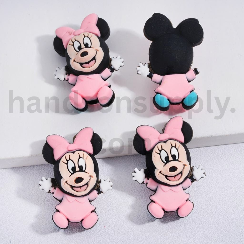 Cute Disney Cartoon Characters Mickey, Minnie Mouse, Donald Duck, Piglet & Winnie the Pooh 3D Silicone Focal Beads