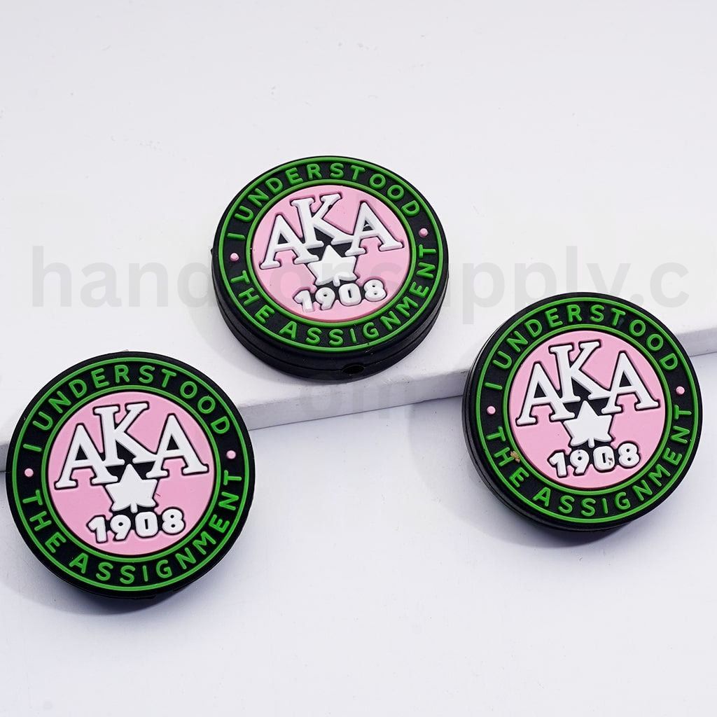 USA America AK 1908 Black Woman Female International Service Organization Silicone Focal Beads