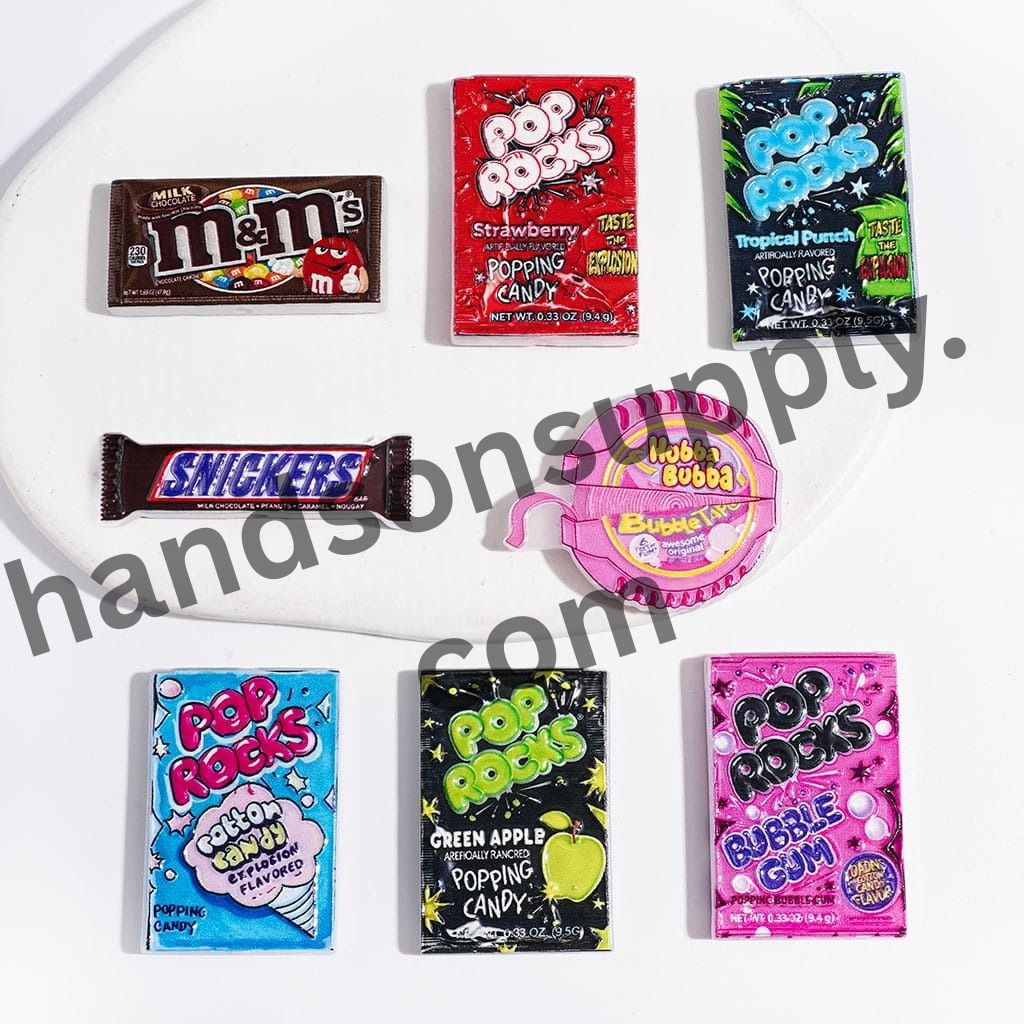Playful Candy Packaging Bag Acrylic Beads, Assorted Designs, Random Mix