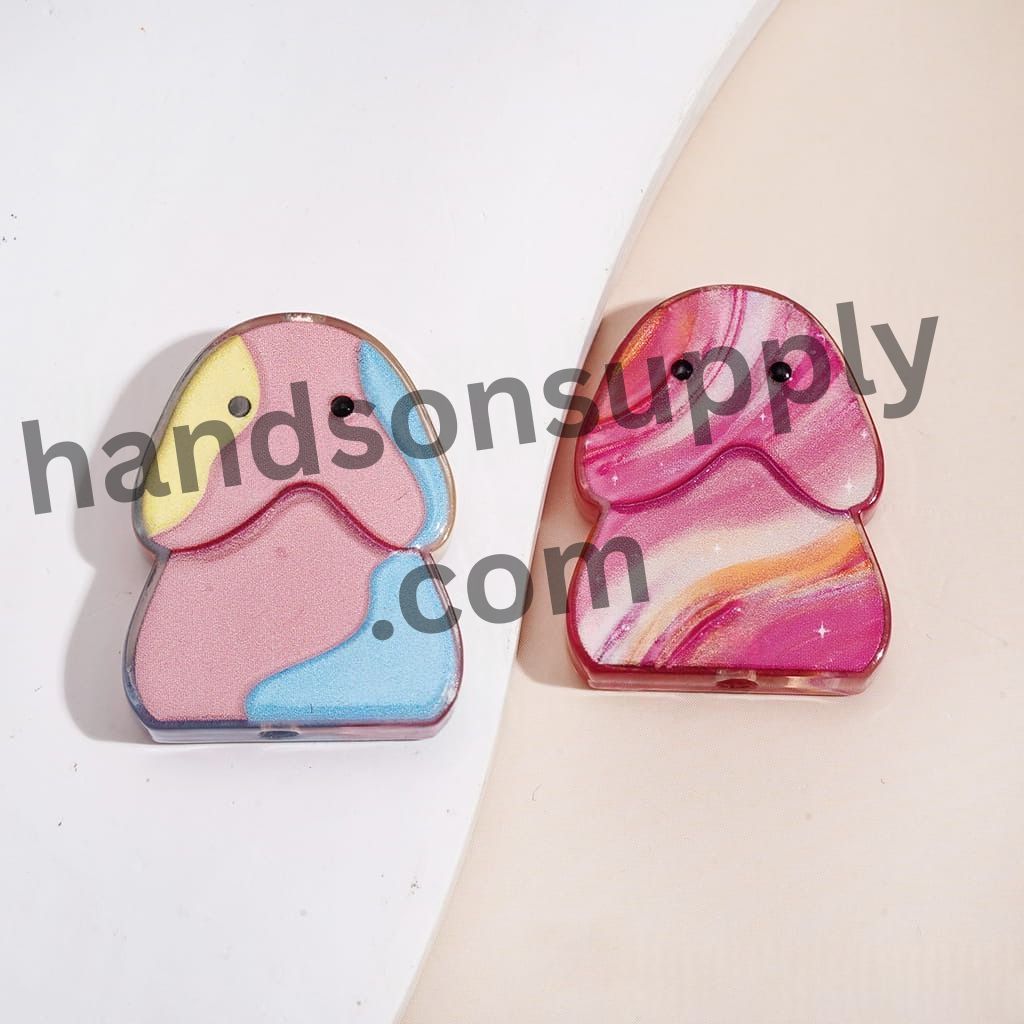 Adorable Colorful Man with Mixed Galaxy, Leopard & Skull Patterns Exclusive Theme Acrylic Beads 30*23MM, Random Mix