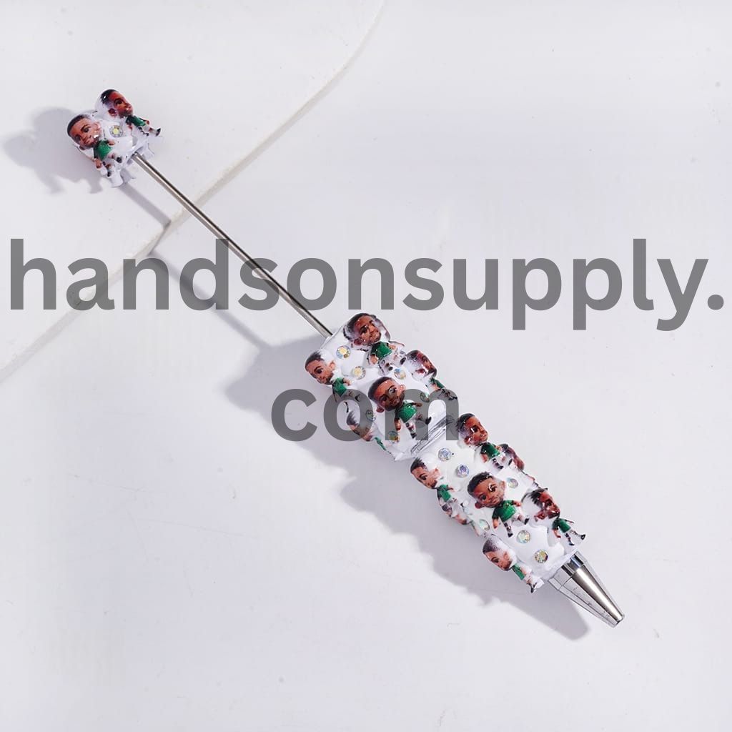 Football Lover Player Series with AB Rhinestones Beadable Clay Pens