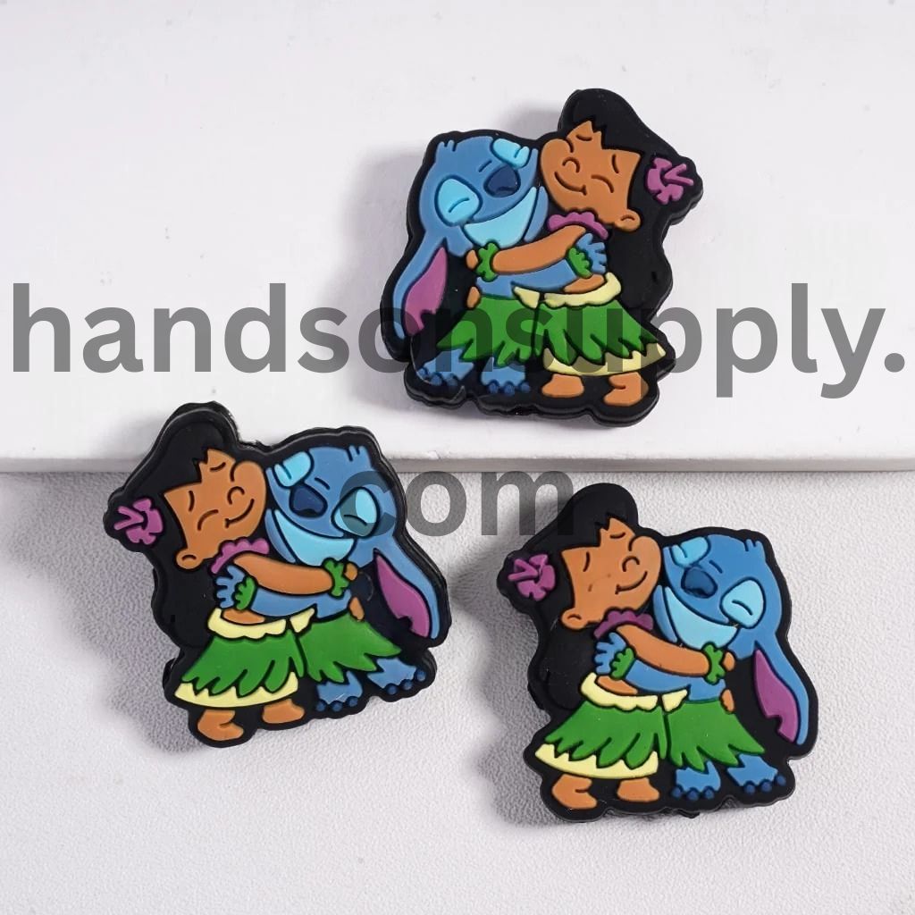 Lovely Blue Monster Character Series Silicone Focal Beads