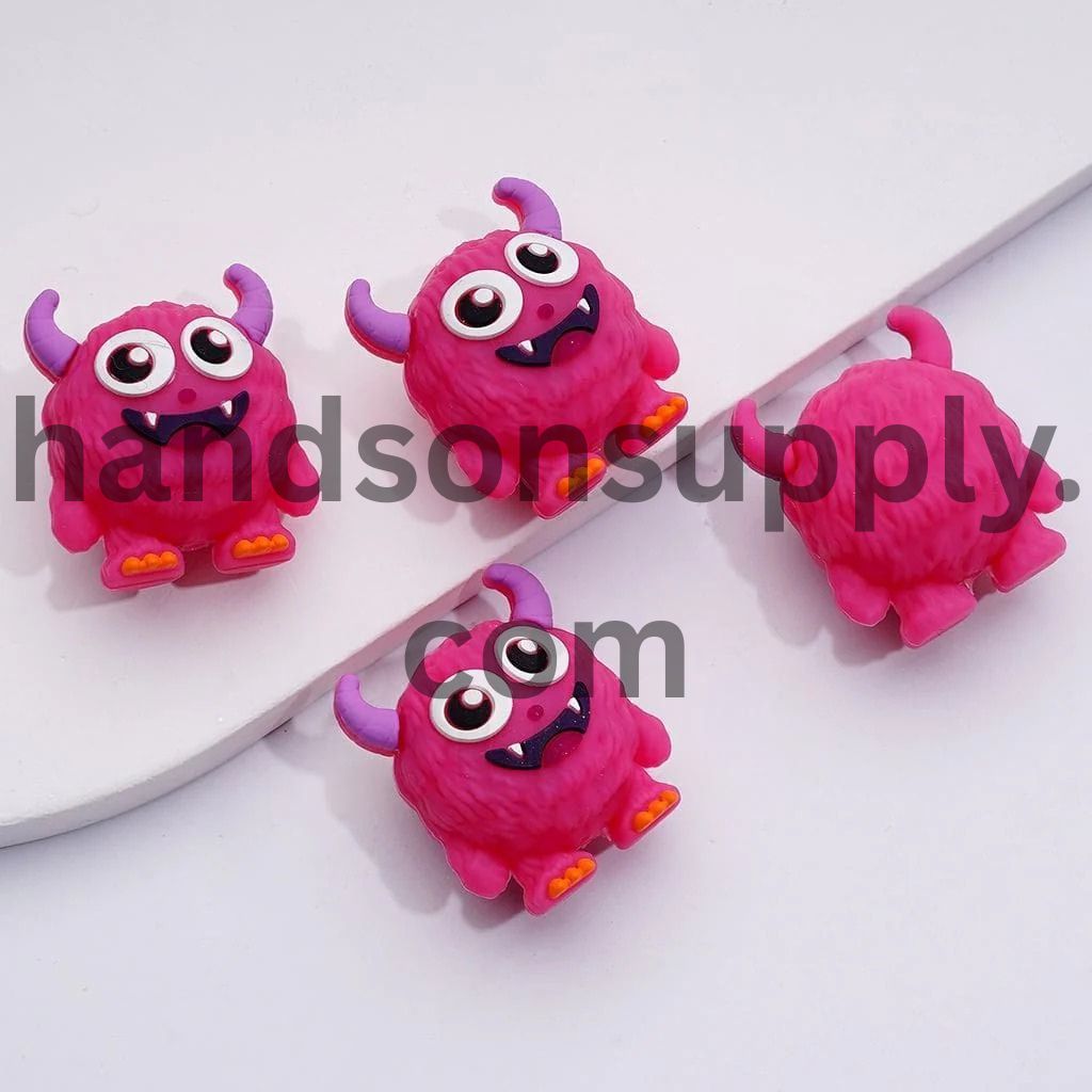 Cute Monster 3D Silicone Focal Beads
