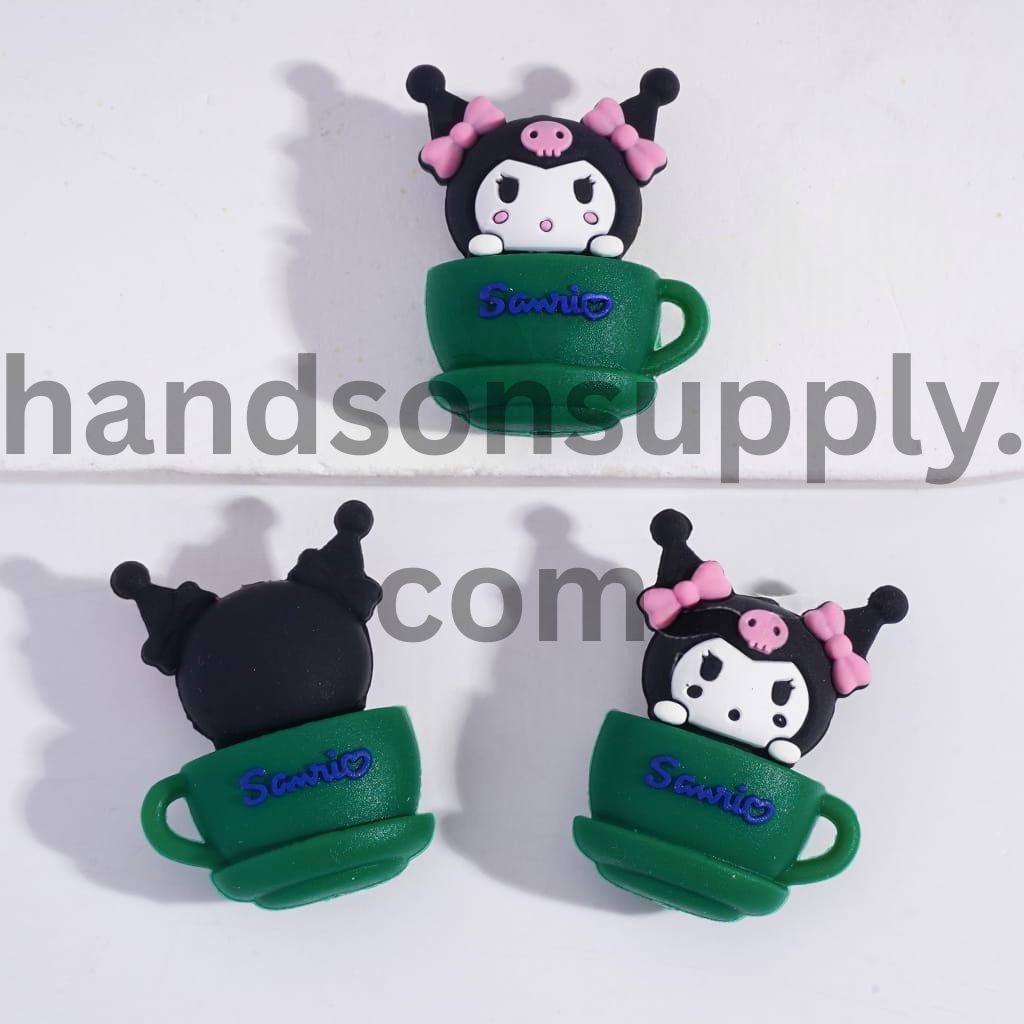 3D Adorable Coffee Cup Characters Series Silicone Focal Beads