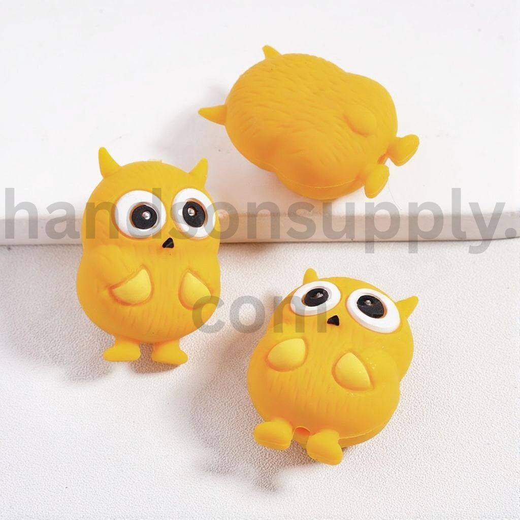 3D Cute Green Monster Big Eyes Silicone Focal Beads