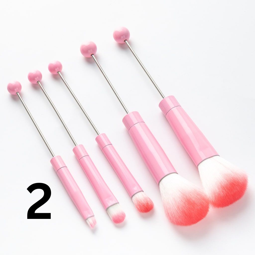 Beaded Make Up Brush Solid And Ombre Color Beadable Makeup Brushes (1 Set = 5 pieces)