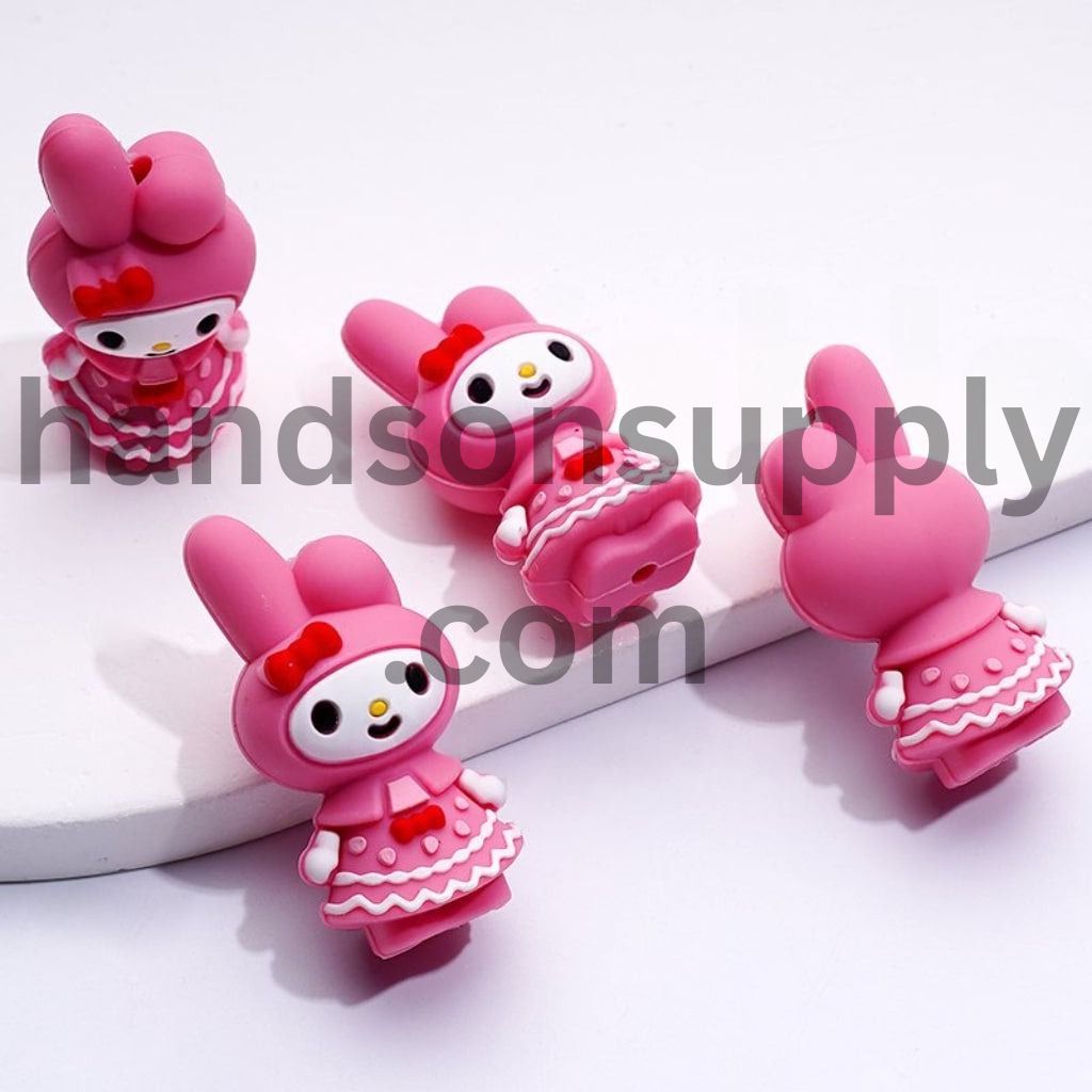 3D Mini Adorable Character Family Figurine Series Silicone Focal Beads