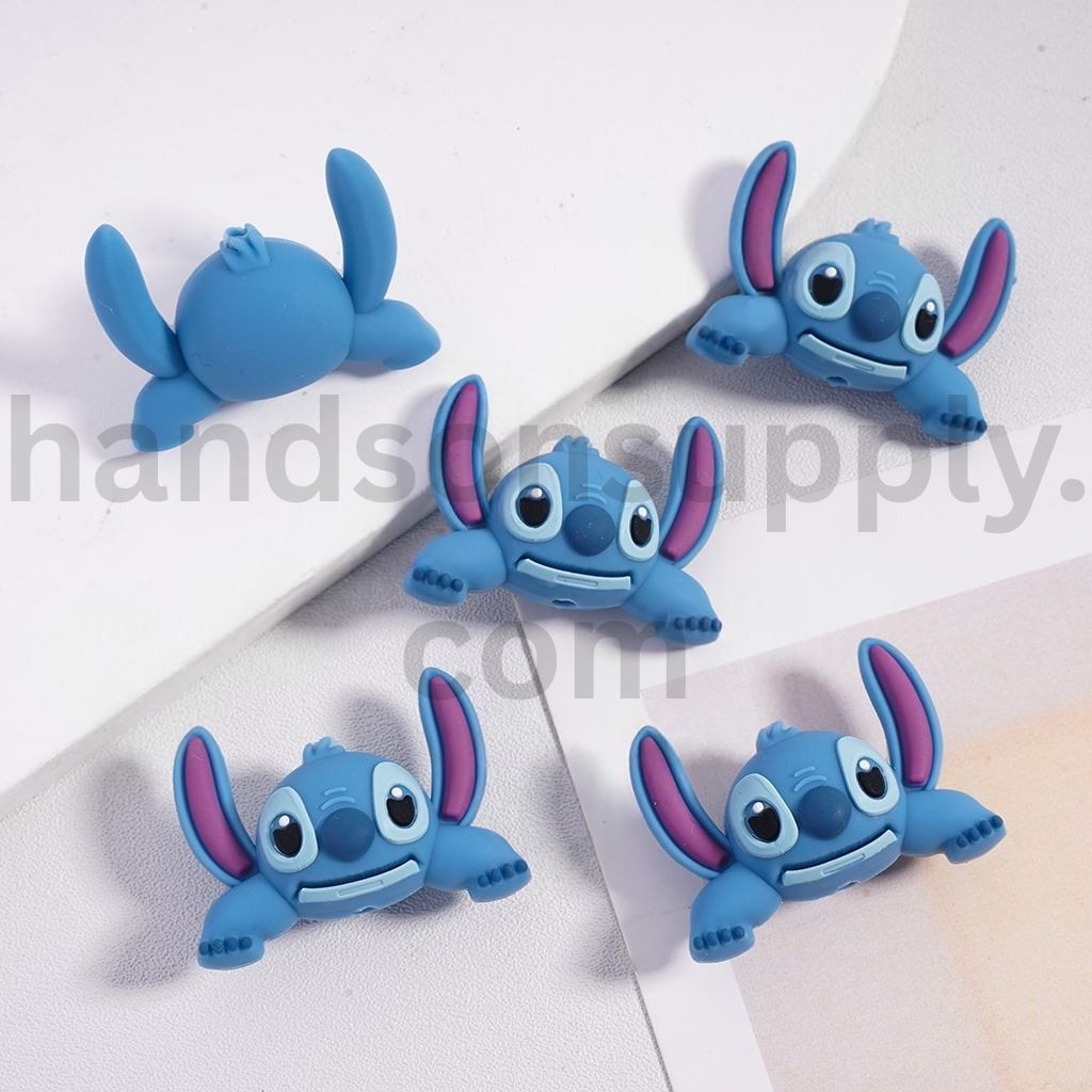 3D ChillBlue Monster Cartoon Character Charm Silicone Focal Bead