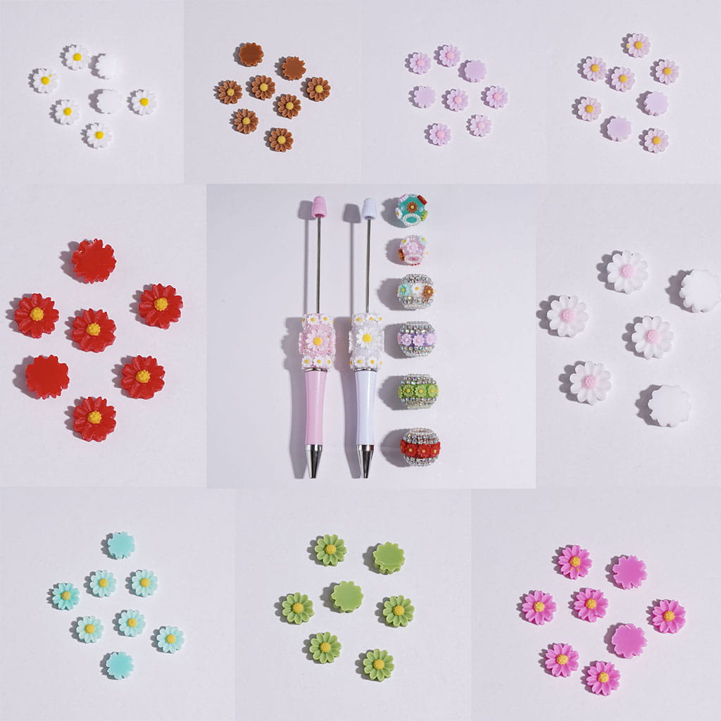 Mini Bright Bloom Flower Shapes for Bead Jewelry Accessories, 6*6MM, Multicolor