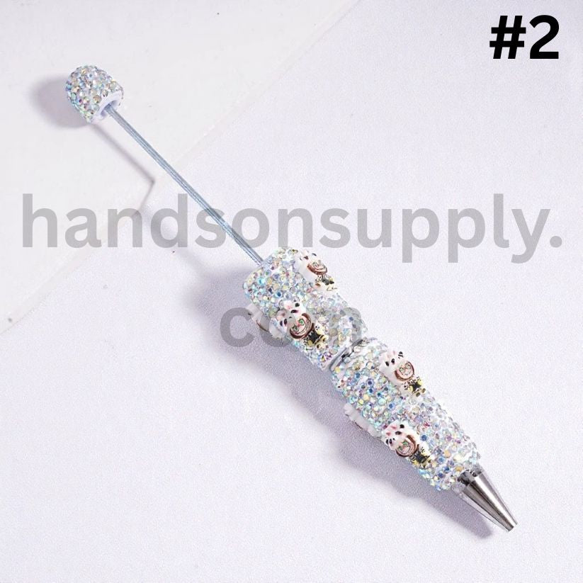 Luminous Labub in Various Costumes Beadable Clay Pen with AB Rhinestones