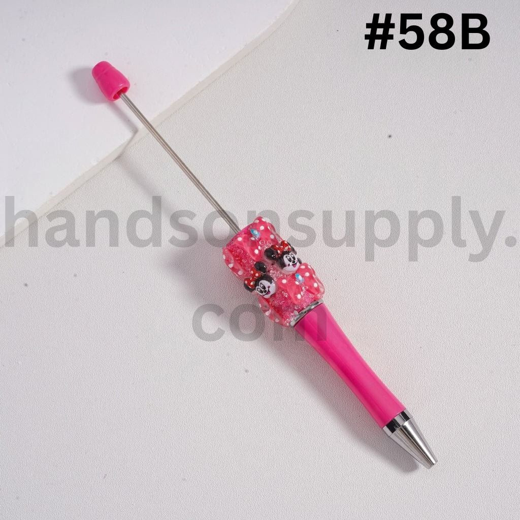 Pink Daisy Duck with Glitter Bows & Polka Dot Charms Multi Color Beadable Sugar Pens Random Mix